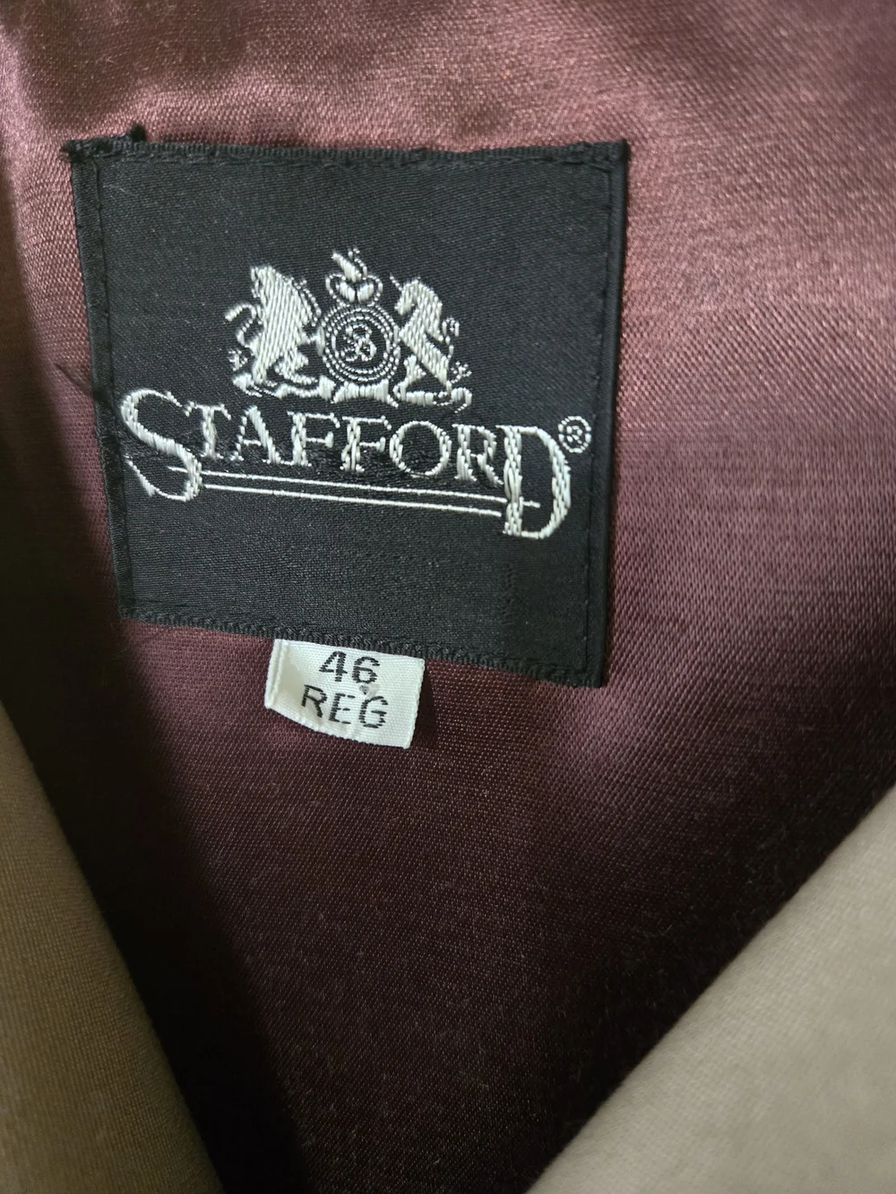 Stafford Men's Light Beige Double-Breasted Trench Coat